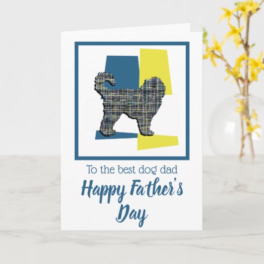 Cockapoo Hund Silhouette TriColor Vater's Day Karte (Gelbe Blume)