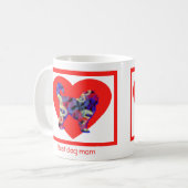 Cockapoo Hund Silhouette Valentinstag Rotes Herz Kaffeetasse (Vorderseite Links)
