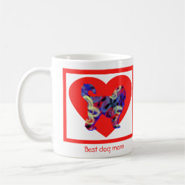 Cockapoo Hund Silhouette Valentinstag Rotes Herz Kaffeetasse