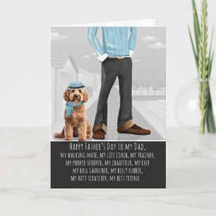 Cockapoo Hund und Papa zum Vatertag Feiertagskarte