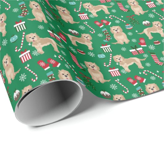 Cockapoo Hund Weihnachtsfeiertag Geschenkpapier (Rolleneckpunkt)