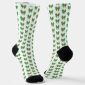 Cockapoo Hund Weihnachtsgebäck Silhouette Weiß Socken (Gewinkelt)