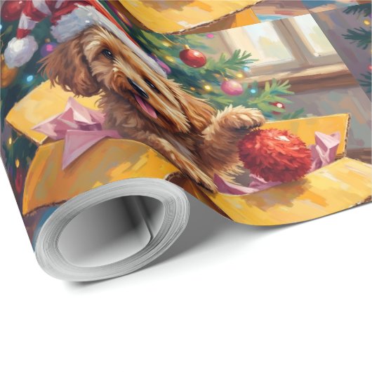 Cockapoo-Hund Weihnachtsgeschenkbox Überraschung Geschenkpapier (Rolleneckpunkt)