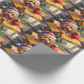 Cockapoo-Hund Weihnachtsgeschenkbox Überraschung Geschenkpapier (Ecke)