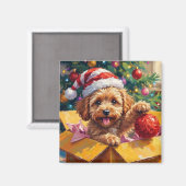 Cockapoo-Hund Weihnachtsgeschenkbox Überraschung Magnet (Vorderseite/Rückseite)