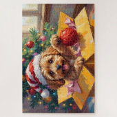Cockapoo-Hund Weihnachtsgeschenkbox Überraschung Puzzle (Vertikal)