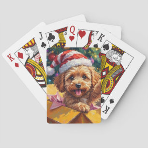 Cockapoo-Hund Weihnachtsgeschenkbox Überraschung Spielkarten