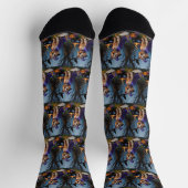 Cockapoo-Hund - Whimsical Halloween-Malerei Socken (Oben)