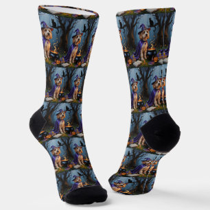 Cockapoo-Hund - Whimsical Halloween-Malerei Socken