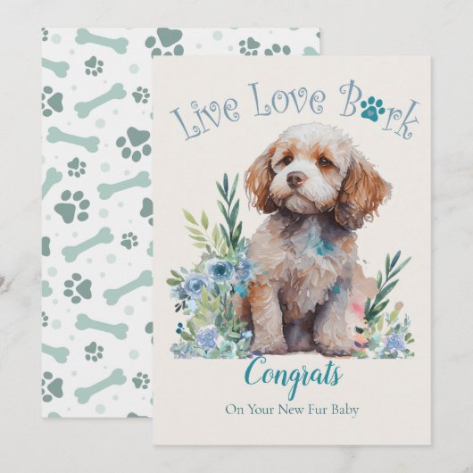 Cockapoo Hunde Adoption, Gotcha Tag Karte (Vorne/Hinten)