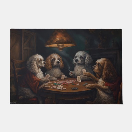 Cockapoo Hunde Poker Fußmatte (Vorderseite)