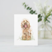 Cockapoo-Hunde-Postkarte – Aquarell-Tierkunst Postkarte (Stehend Vorderseite)