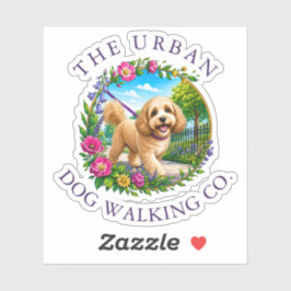 Cockapoo-Hunde-Spaziergang-Tagesbetreuung-Vinyl-Au Aufkleber