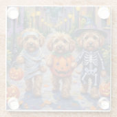 Cockapoo Hunde Trick-oder-Treating Halloween-Kostü Glasuntersetzer (Rückseite)
