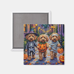 Cockapoo Hunde Trick-oder-Treating Halloween-Kostü Magnet