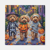 Cockapoo Hunde Trick-oder-Treating Halloween-Kostü Magnet (Vorne)