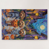 Cockapoo Hunde Trick-oder-Treating Halloween-Kostü Puzzle (Horizontal)