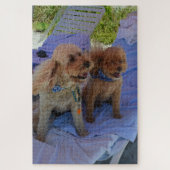 Cockapoo Hunde Tropical Beach Family Vacation Foto Puzzle (Vertikal)