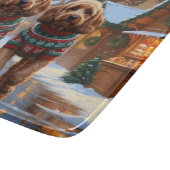 Cockapoo Hunde Weihnachten Schnee Urlaub Schneidebrett (Ecke)