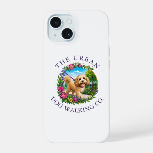 Cockapoo-Hundeausführer-individualisiertes-Logo-iP iPhone 15 Hülle (Rückseite)