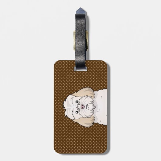 Cockapoo HundeCartoon-Tatzen Gepäckanhänger (Rückseite vertikal)