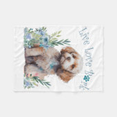 Cockapoo-Hundefrau Blumen Fleecedecke (Vorderseite (Horizontal))