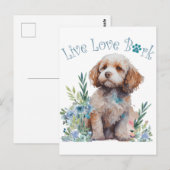 Cockapoo Hundefrau Blumenmuster Postkarte (Vorne/Hinten)