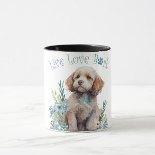 Cockapoo Hundefrau Blumenmuster Tasse