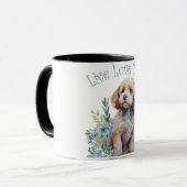 Cockapoo Hundefrau Blumenmuster Tasse (Vorderseite Links)