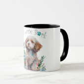 Cockapoo Hundefrau Blumenmuster Tasse (VorderseiteRechts)
