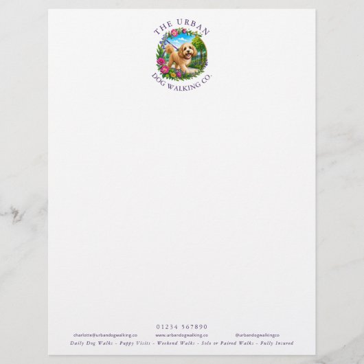 Cockapoo-Hundeführer Benutzerdefiniertes Logo Brie Briefbogen (Vorderseite)