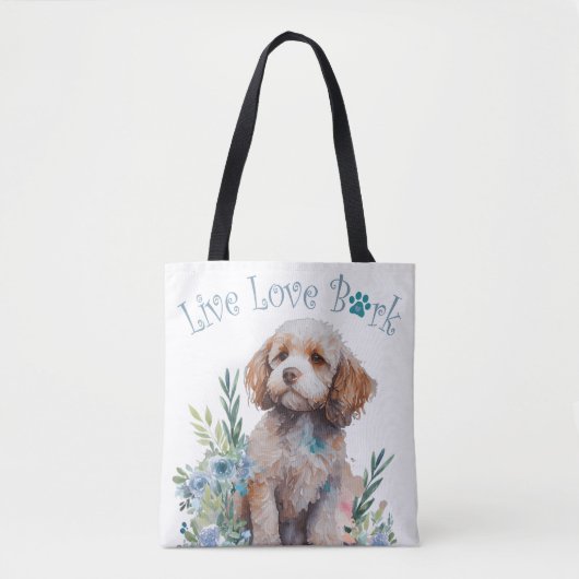 Cockapoo-Hundemama Blumenmuster Tasche (Vorderseite)