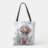 Cockapoo-Hundemama Blumenmuster Tasche (Rückseite)