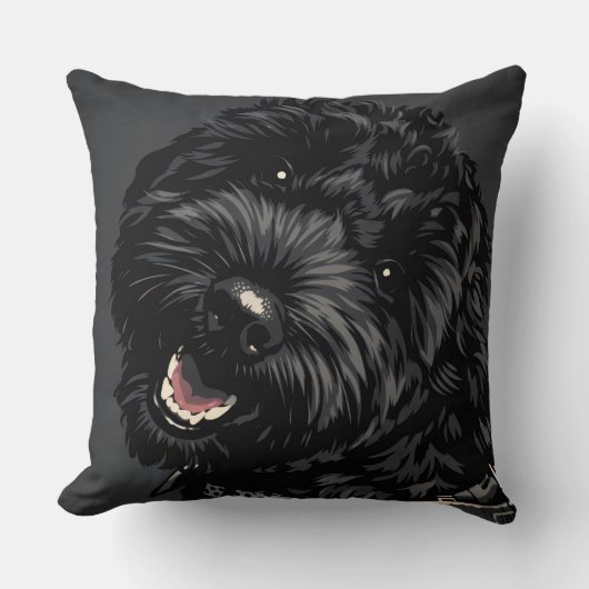 Cockapoo Hundeporträt Kissen Schwarzes Cockapoo Ge (Vorderseite)