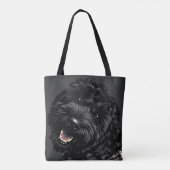 Cockapoo-Hundeporträt Schwarzes Cockapoo-Geschenk Tasche (Rückseite)