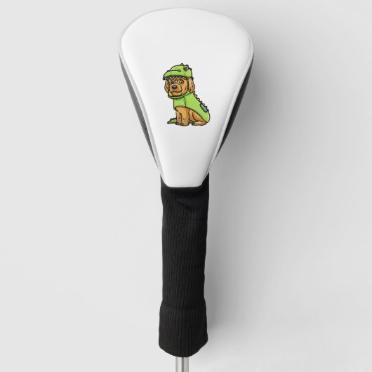 Cockapoo-Hundeschoss in Dinosaurierkleidung Golf Headcover (Vorderseite)