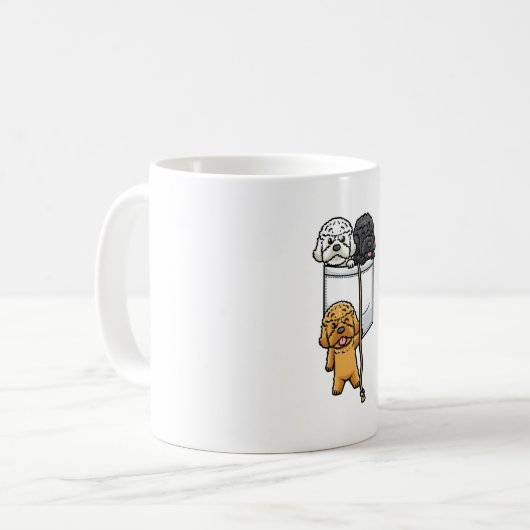 Cockapoo-Hundeschwache in Taschen Kaffeetasse (Vorderseite Links)