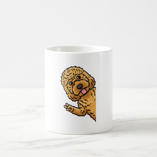 Cockapoo-Hundeschwalbe von der Seite Kaffeetasse (Mittel)