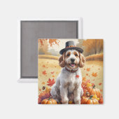 Cockapoo im Herbst lässt Erntedank Art Magnet (Vorderseite/Rückseite)