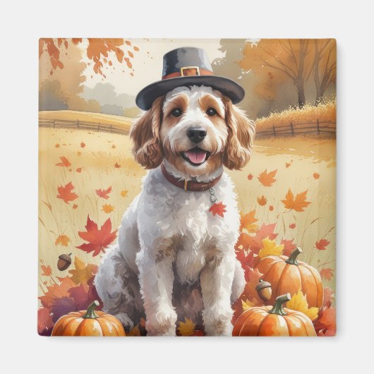 Cockapoo im Herbst lässt Erntedank Art Magnet (Vorne)