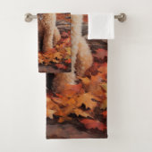 Cockapoo im Herbst Leaves Fall Inspiriert Badhandtuch Set (Insitu)