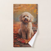 Cockapoo im Herbst Leaves Fall Inspiriert Badhandtuch Set (Handtuch)