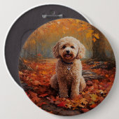 Cockapoo im Herbst Leaves Fall Inspiriert Button (Vorne & Hinten)