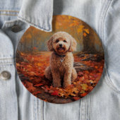 Cockapoo im Herbst Leaves Fall Inspiriert Button (Beispiel)
