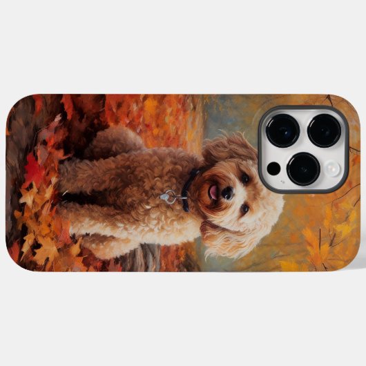 Cockapoo im Herbst Leaves Fall Inspiriert Case-Mate iPhone Hülle (Rückseite (Horizontal))