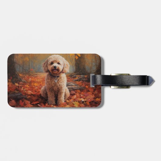 Cockapoo im Herbst Leaves Fall Inspiriert Gepäckanhänger
