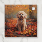 Cockapoo im Herbst Leaves Fall Inspiriert Geschenkanhänger (Rückseite)