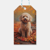 Cockapoo im Herbst Leaves Fall Inspiriert Geschenkanhänger (Vorderseite)