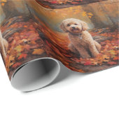 Cockapoo im Herbst Leaves Fall Inspiriert Geschenkpapier (Rolleneckpunkt)