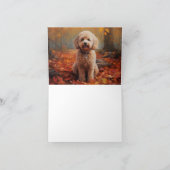 Cockapoo im Herbst Leaves Fall Inspiriert Karte (Innenseite)